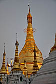 Yangon Myanmar. Shwedagon Pagoda (the Golden Stupa). Detail of the Naungdawgyi Pagoda.